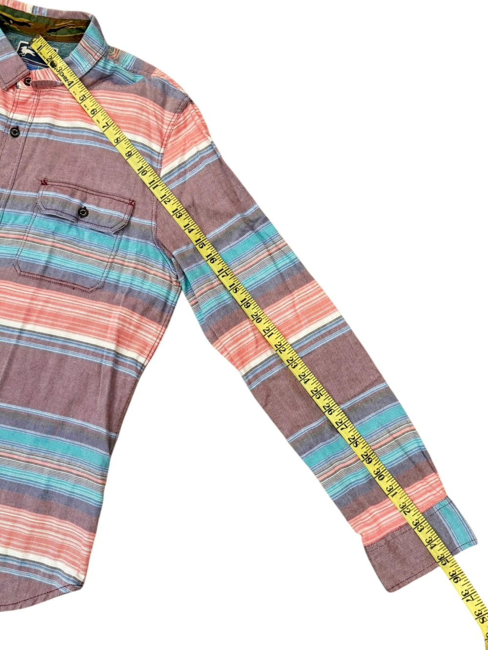 Modern Amusement Stripe Flannel Shirt XL Western Outdoor Cotton Button Up - Picture 14 of 16